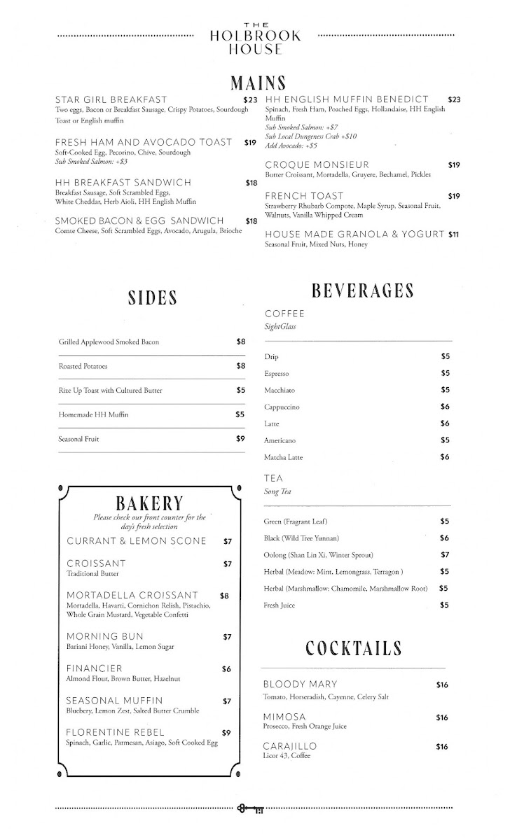 Menu Holbrook House-3