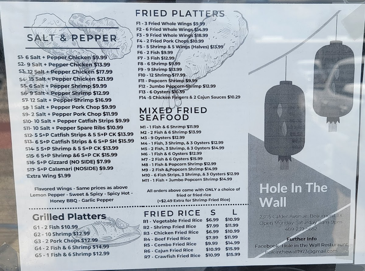 Menu Hole In The Wall-1