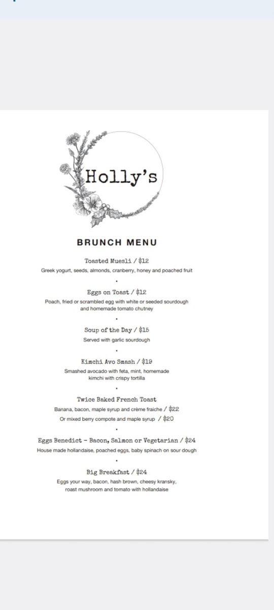Menu Holly's Café-1