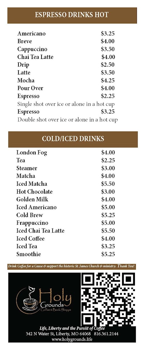 Menu Holy Grounds Coffee And Book Shoppe-2