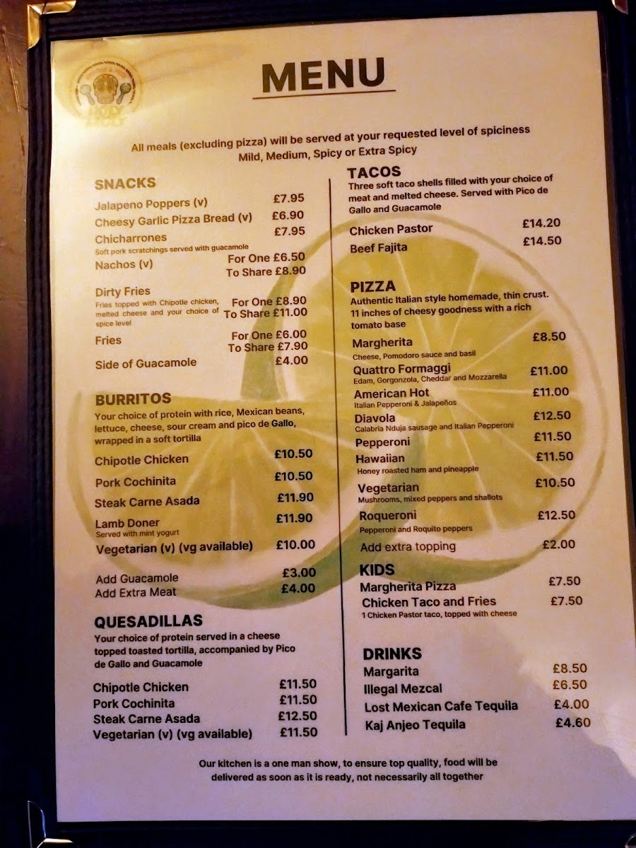 Menu Holy Moly@ The Fox And Crown-1