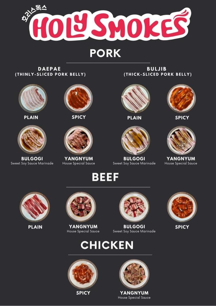 Menu Holy Smokes: Korean Grill & Resto-3