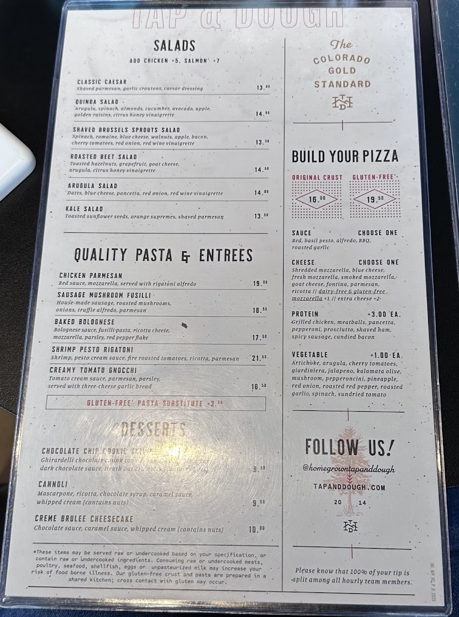 Menu Homegrown Tap & Dough-4