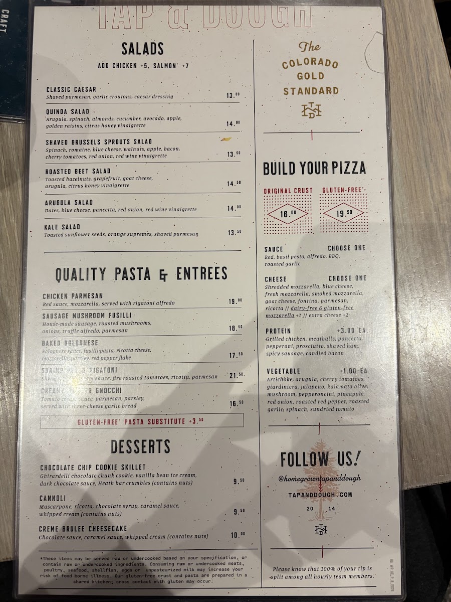 Menu Homegrown Tap & Dough-6