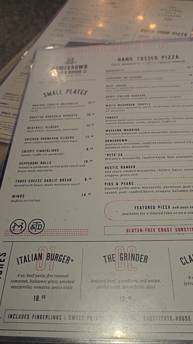 Menu Homegrown Tap & Dough-7