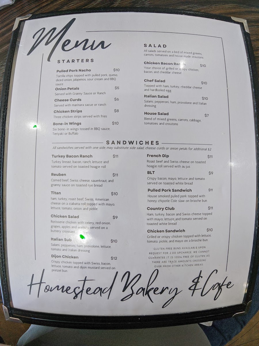 Menu Homestead Bakery & Cafe-4
