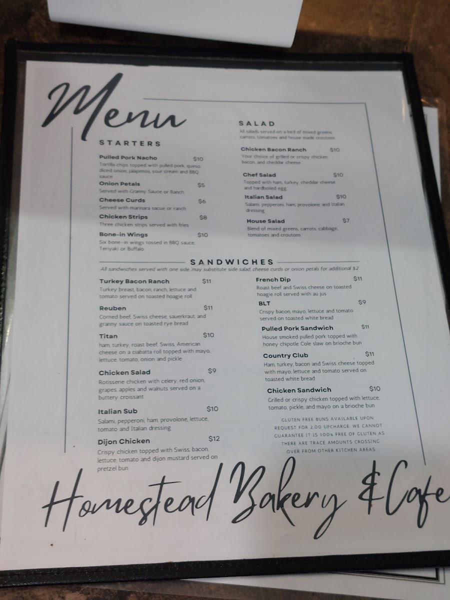 Menu Homestead Bakery & Cafe-5