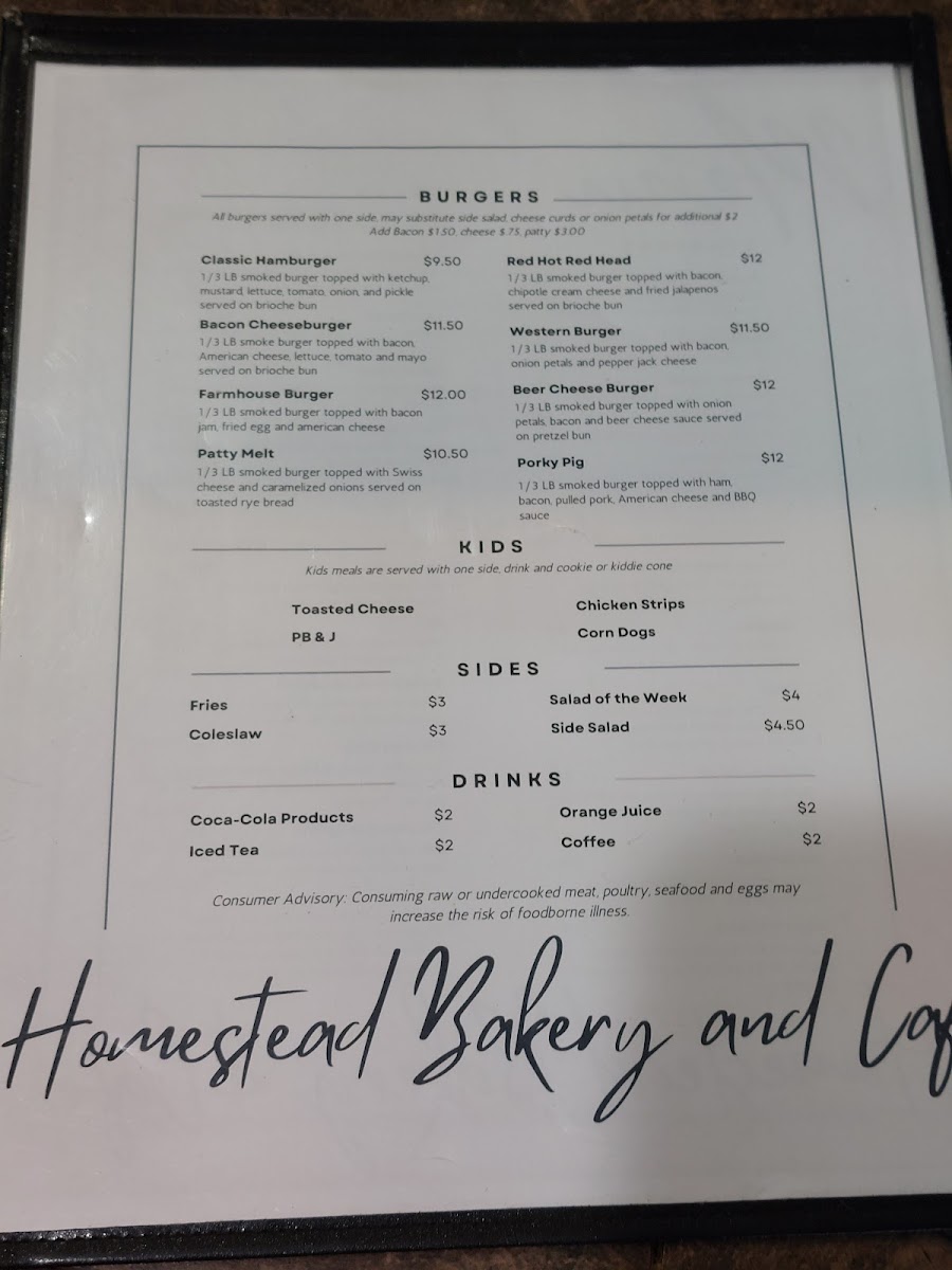 Menu Homestead Bakery & Cafe-6