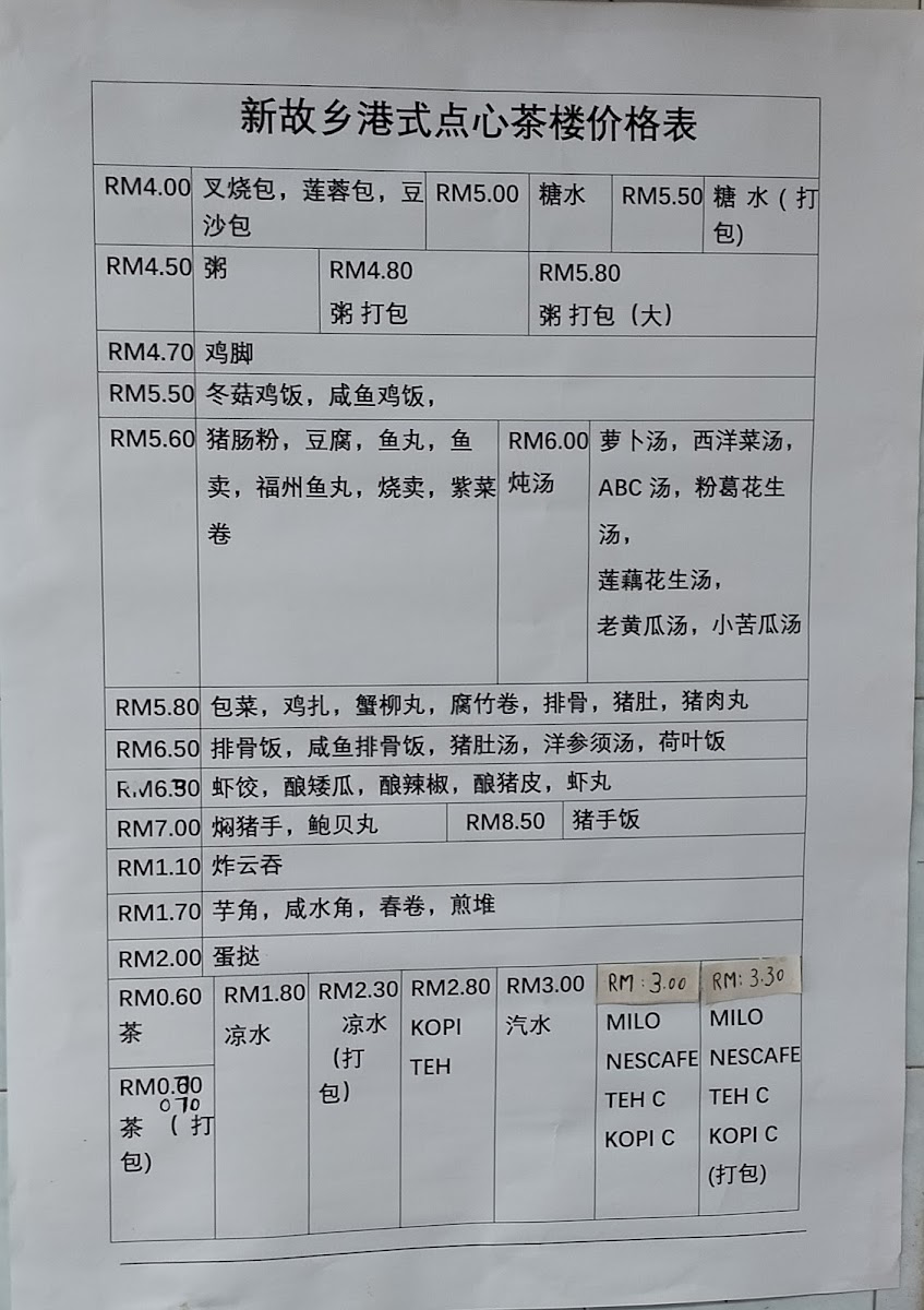 Menu Hometown Tim Sum Restaurant-2