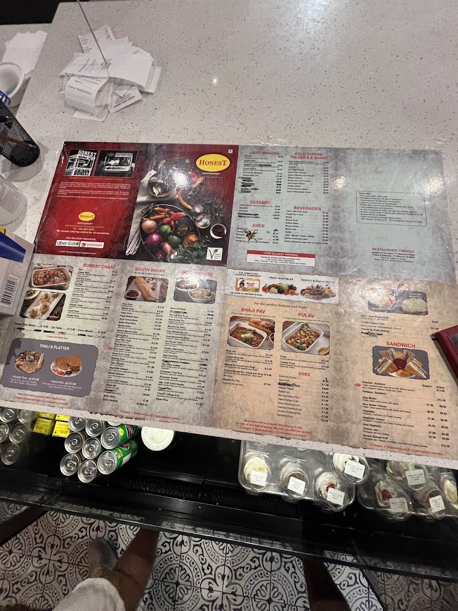 Menu Honest Indian Vegetarian Restaurant-10