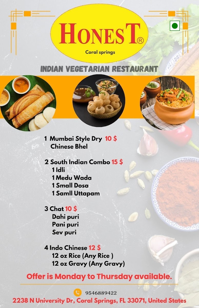 Menu Honest Indian Vegetarian Restaurant-2