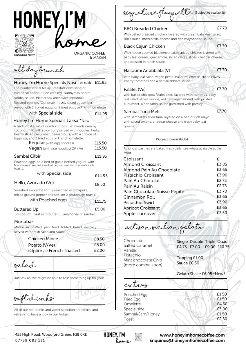 Menu Honey I'm Home-1