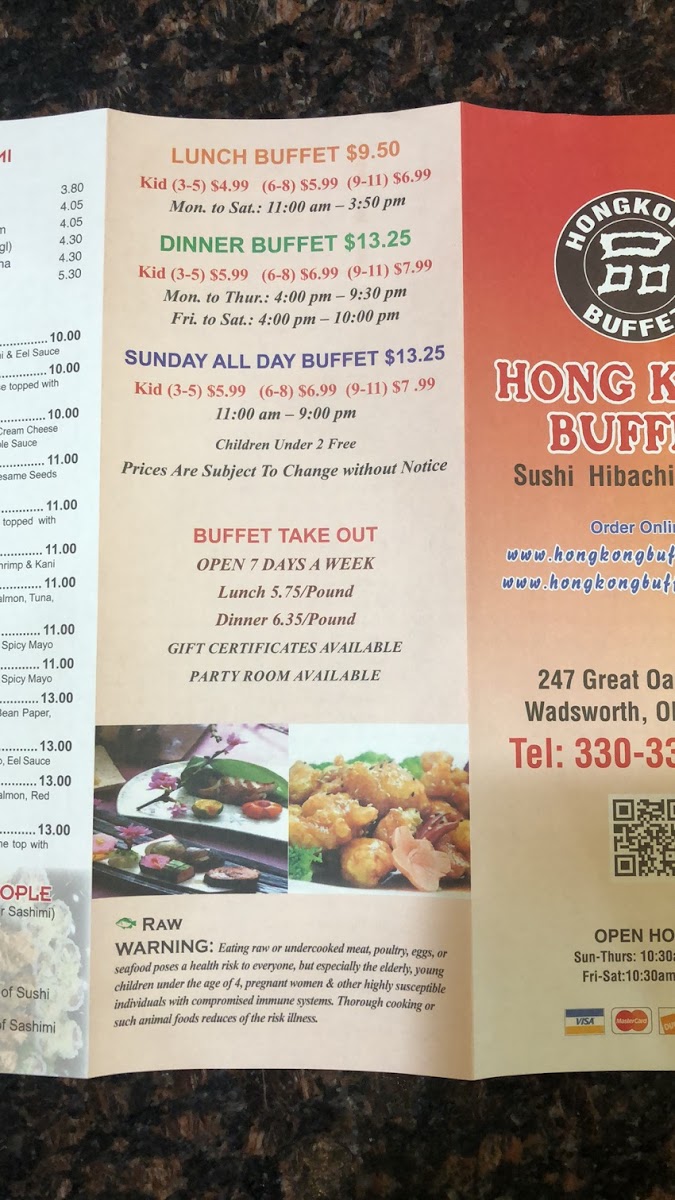 Menu Hong Kong Buffet Sushi Hibachi Lounge-7
