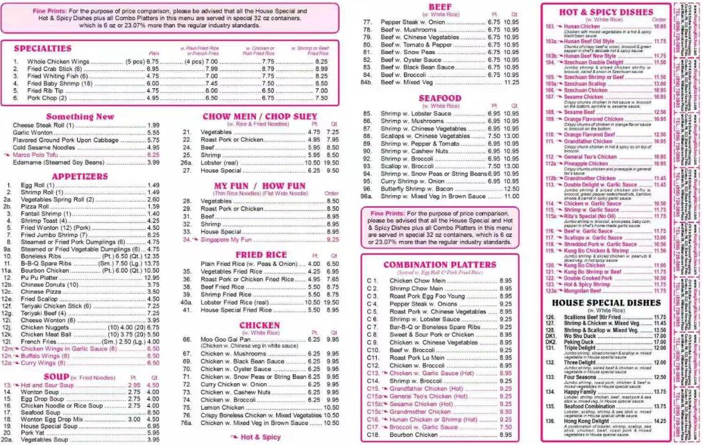 Menu Hong Kong Kitchen-1