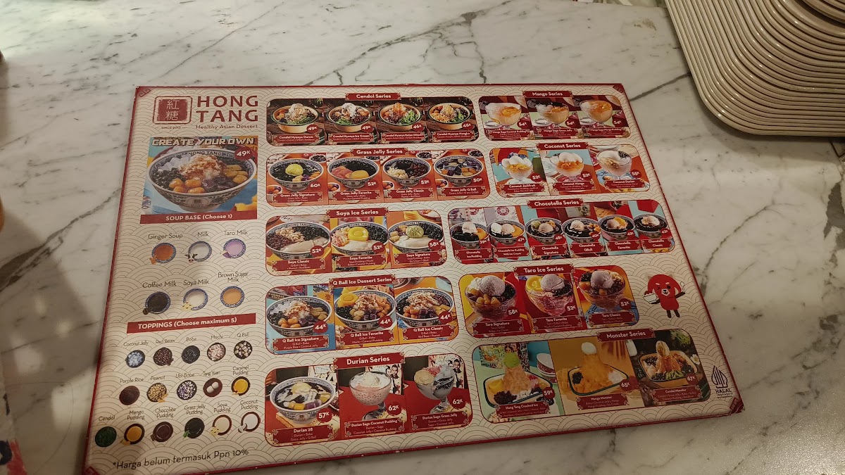 Menu Hong Tang Healthy Dessert Grand Indonesia West Mall-1