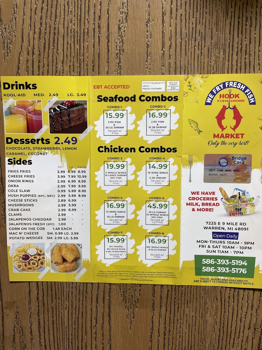 Menu Hook Market Fish & Chicken And Seafood-1