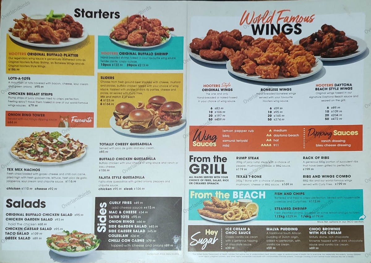 Menu Hooters Fourways-4