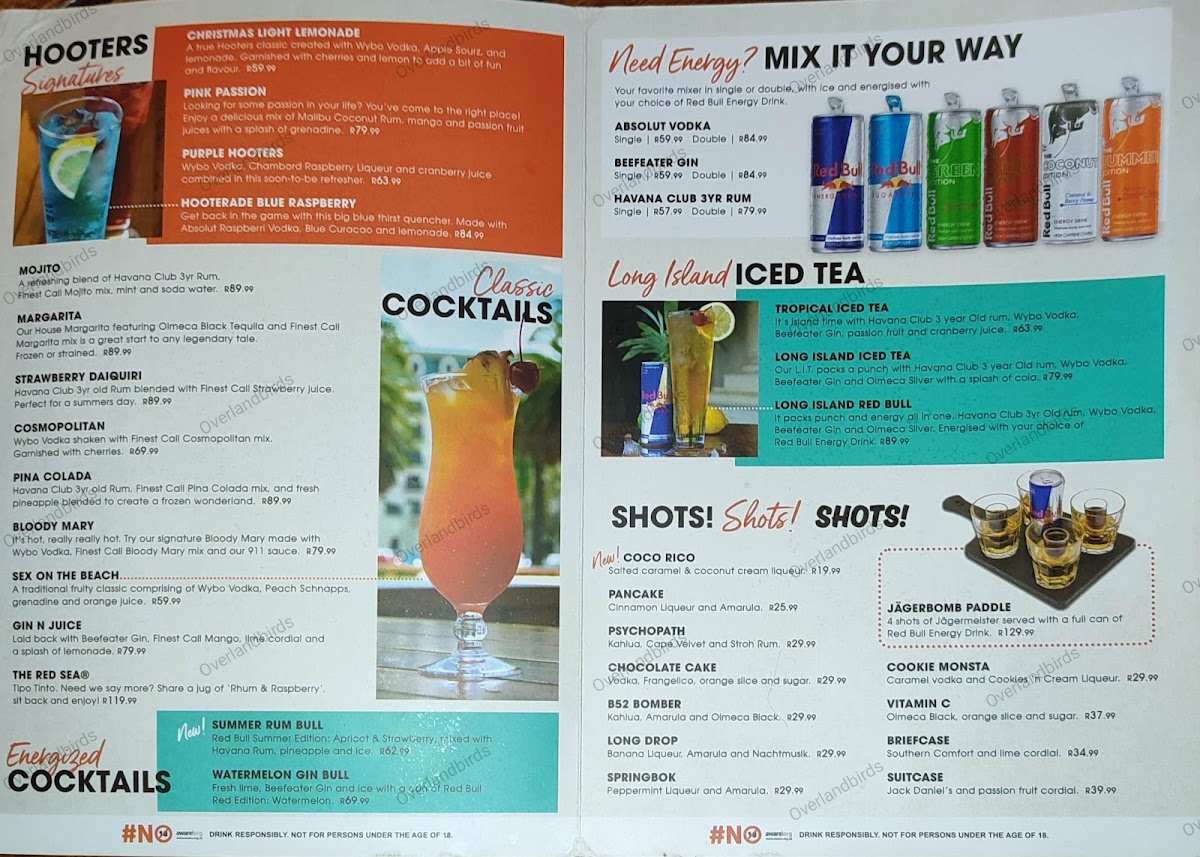 Menu Hooters Fourways-5