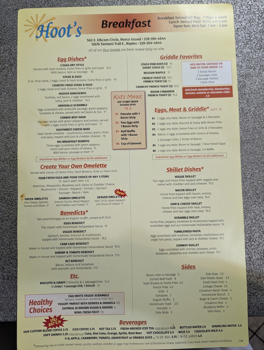 Menu Hoot's Breakfast & Lunch-2