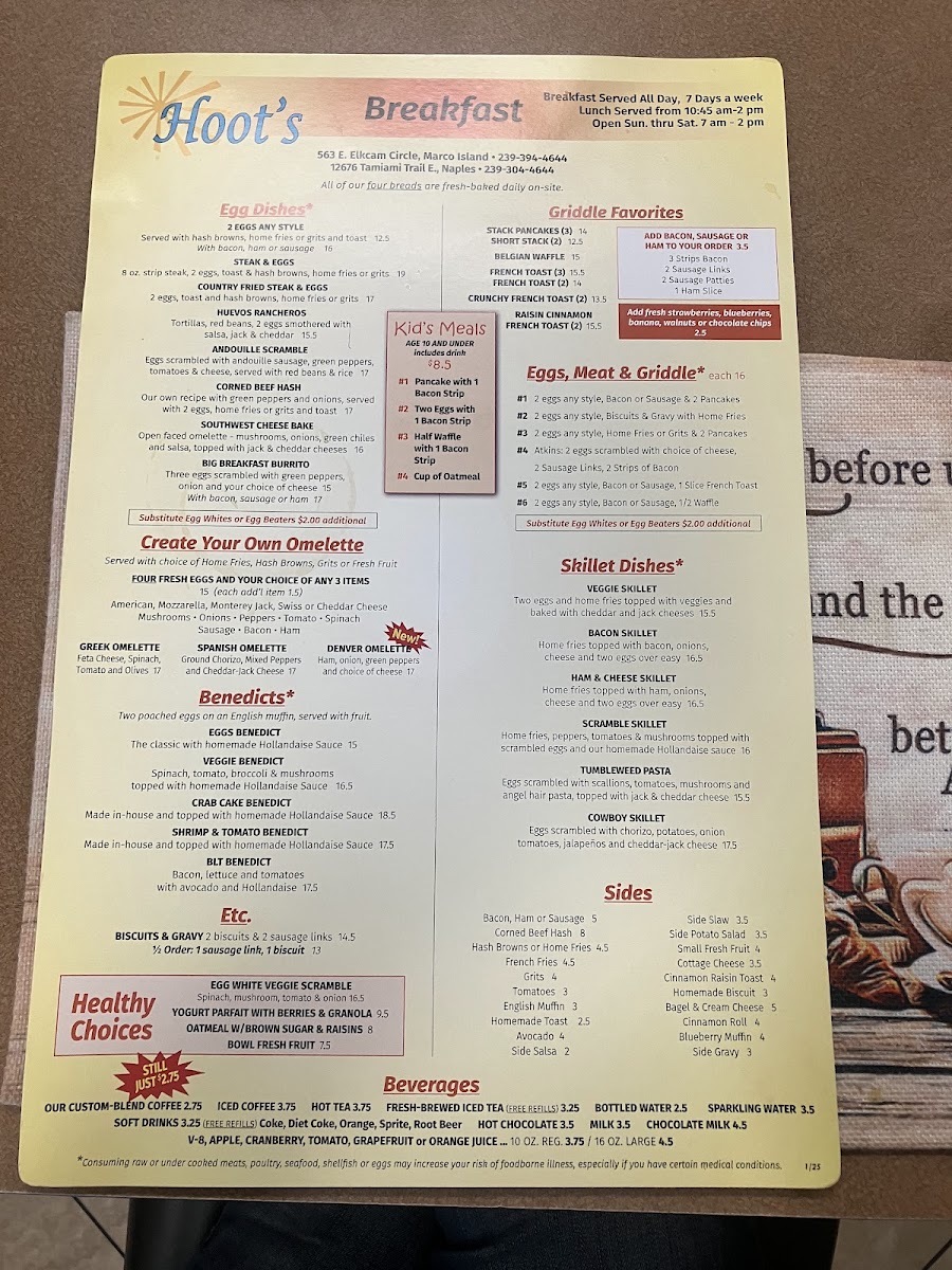 Menu Hoot's Breakfast & Lunch-3