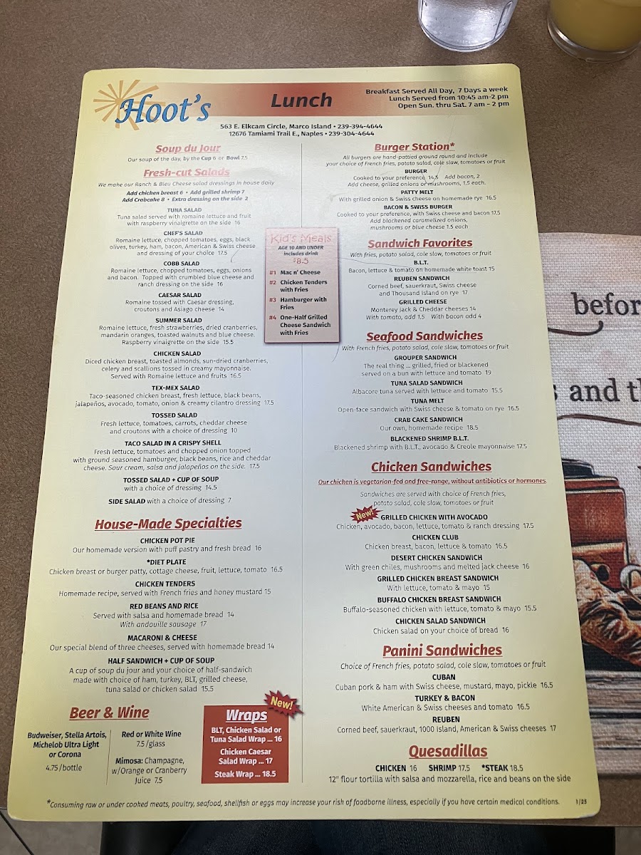 Menu Hoot's Breakfast & Lunch-4