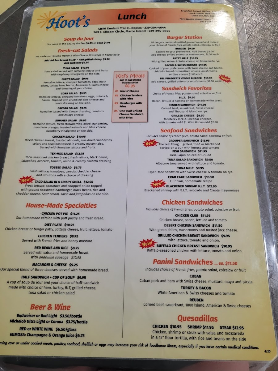 Menu Hoot's Breakfast & Lunch-5