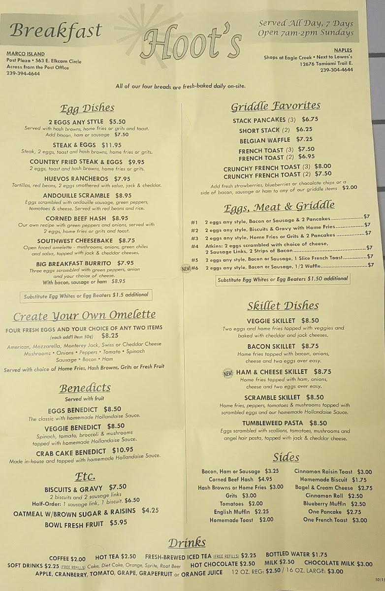 Menu Hoot's Breakfast & Lunch-8