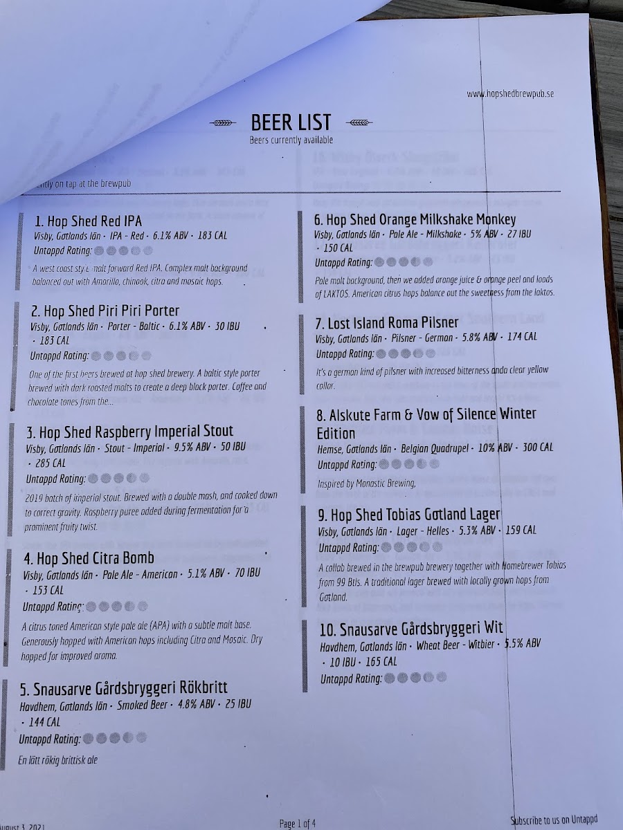 Menu Hop Shed Brew Pub-5