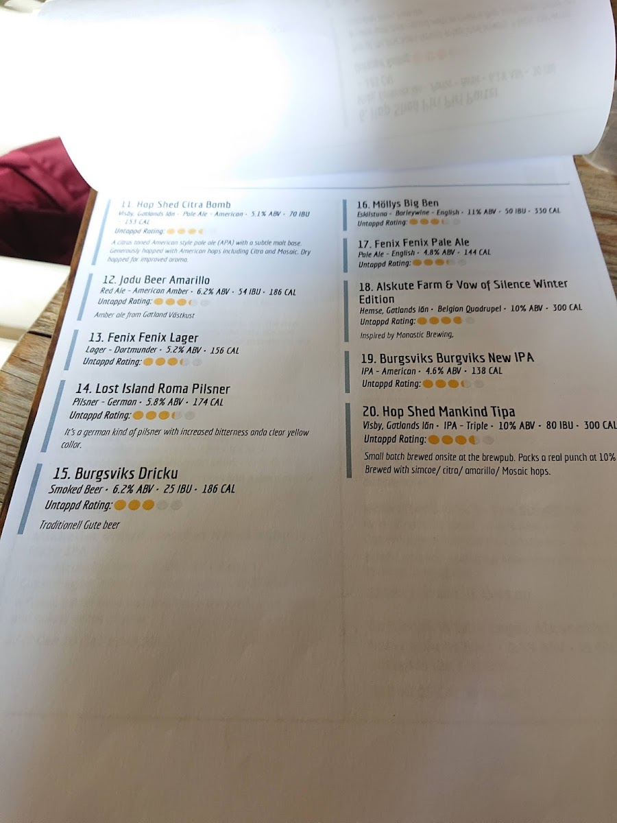 Menu Hop Shed Brew Pub-7