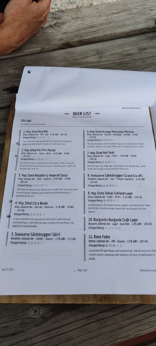 Menu Hop Shed Brew Pub-9