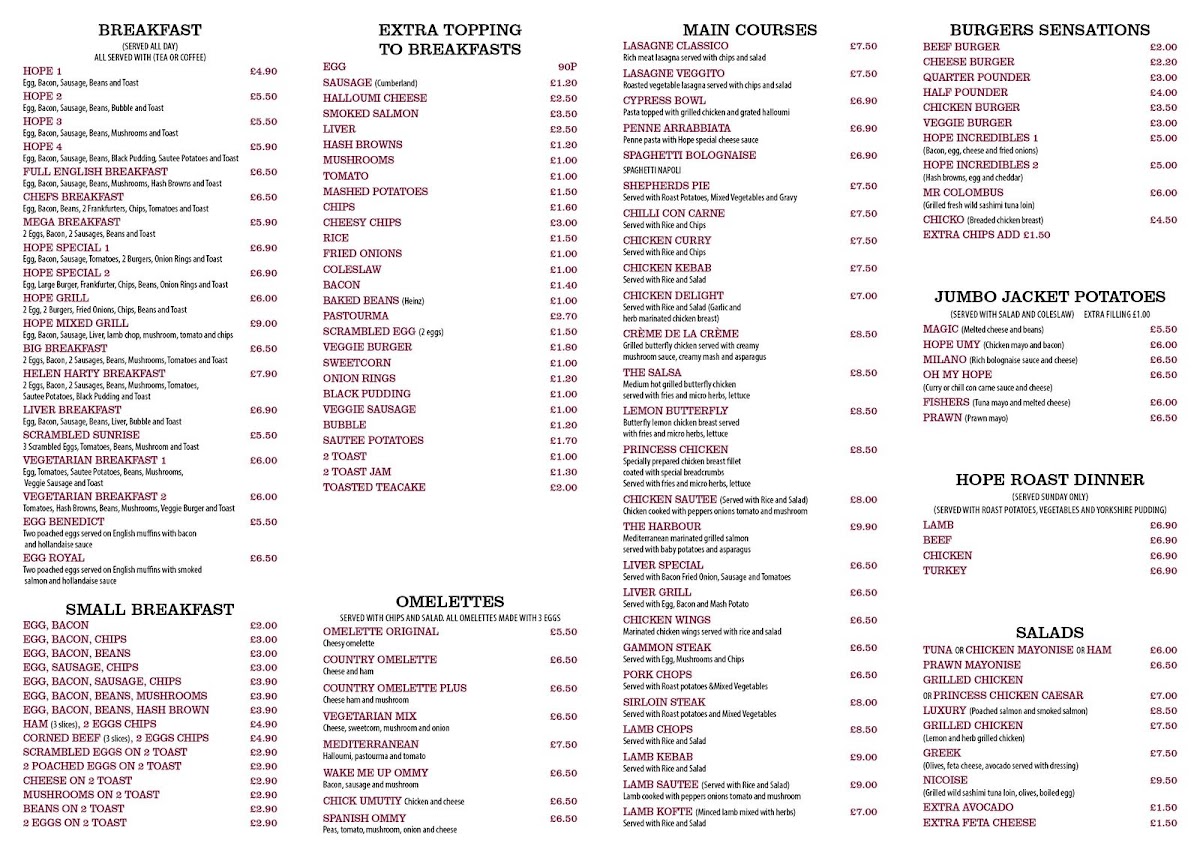 Menu Hope Cafe & Restaurant-5