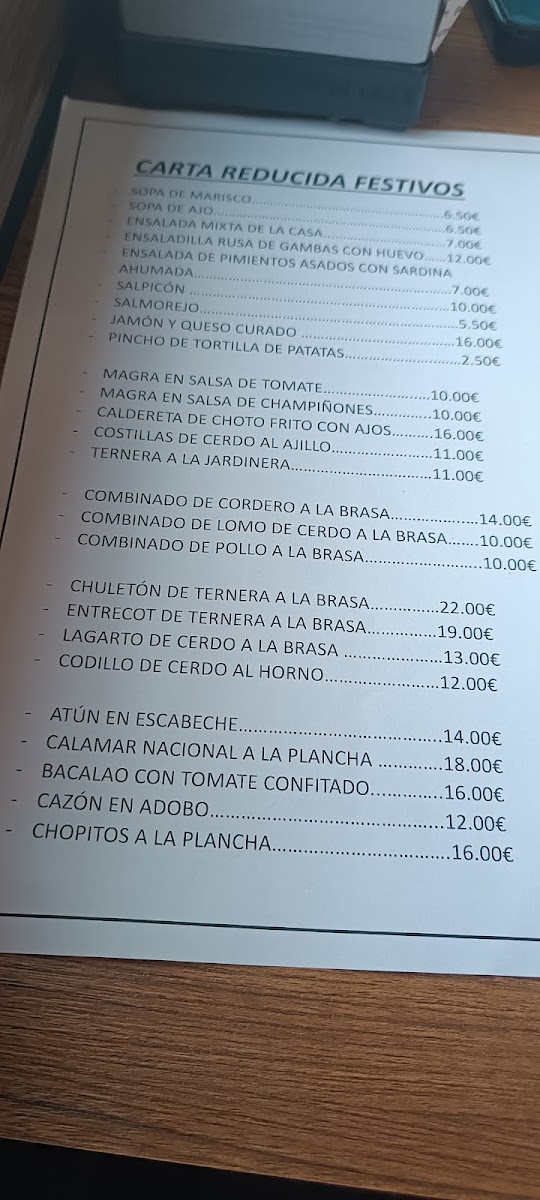 Menu Hostal Restaurante El Mirador-5