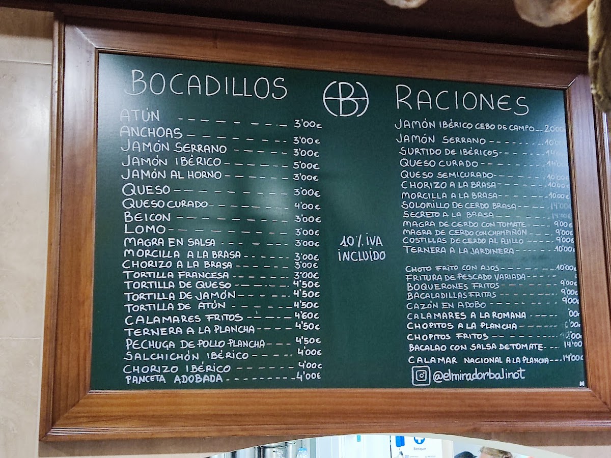 Menu Hostal Restaurante El Mirador-7