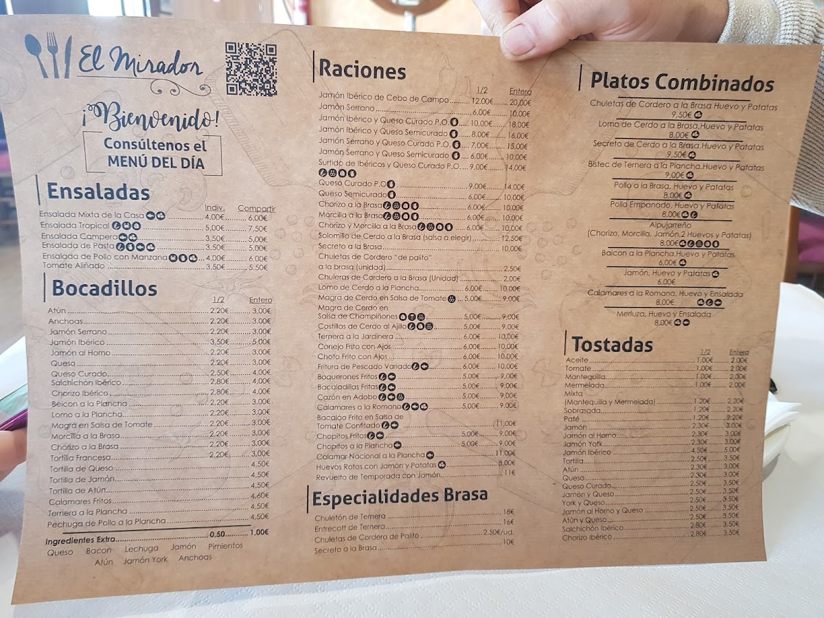 Menu Hostal Restaurante El Mirador-9