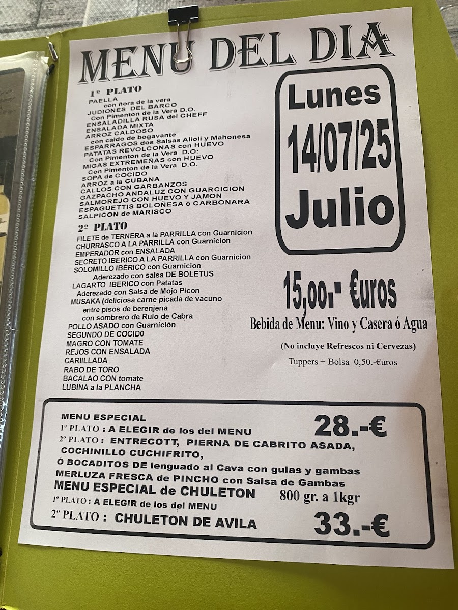 Menu Hosteria Doña Conchi-1