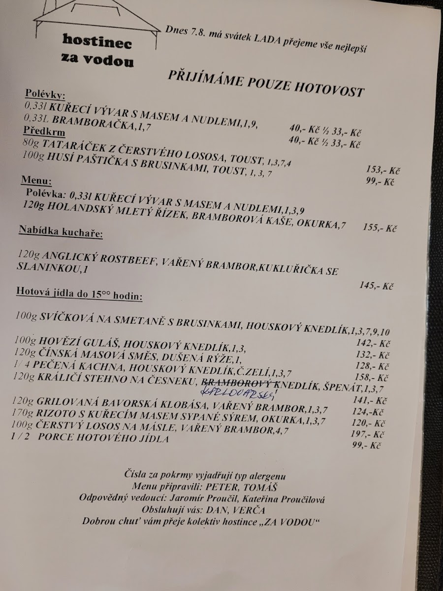 Menu Hostinec Za Vodou-1