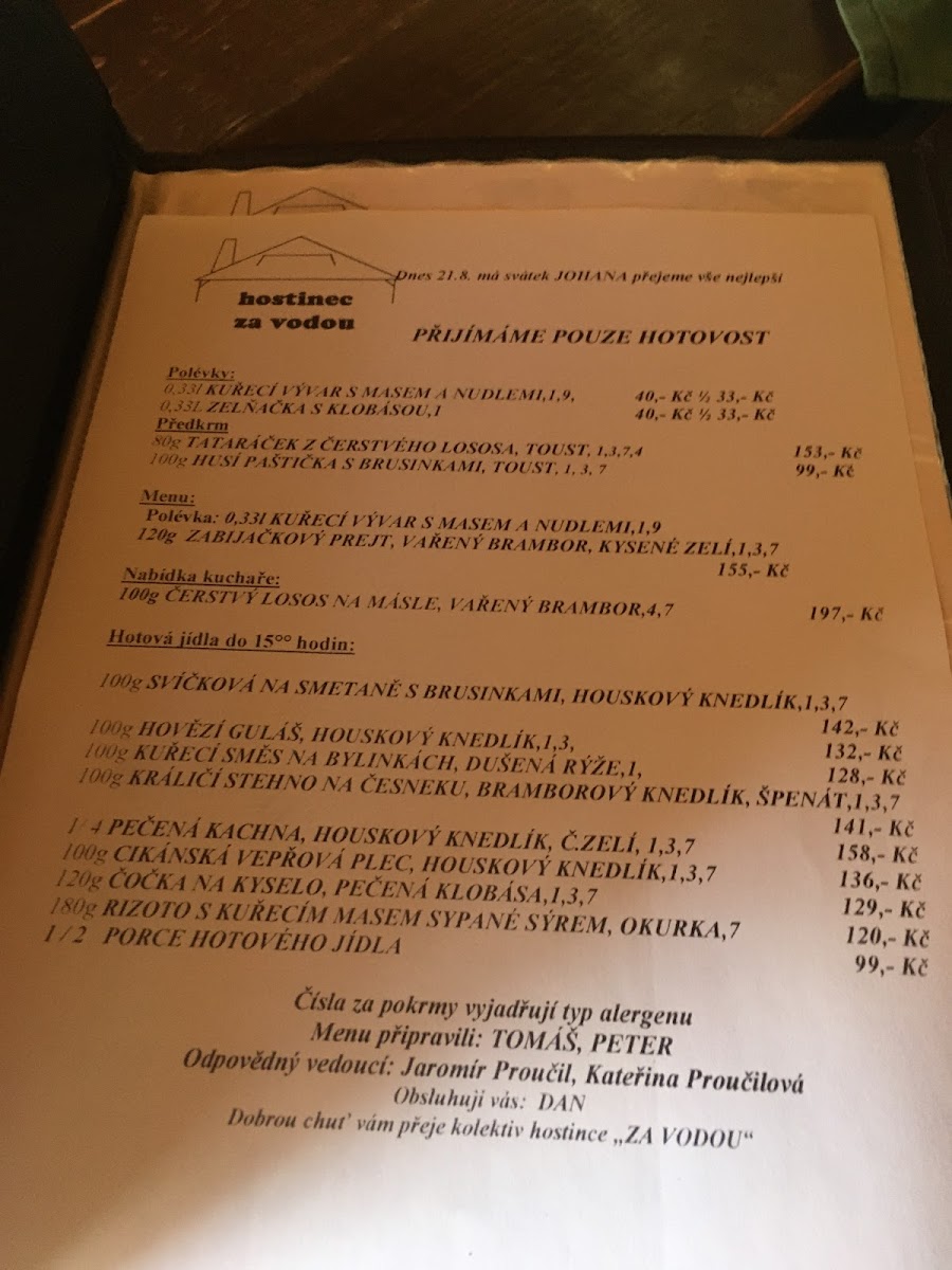 Menu Hostinec Za Vodou-3