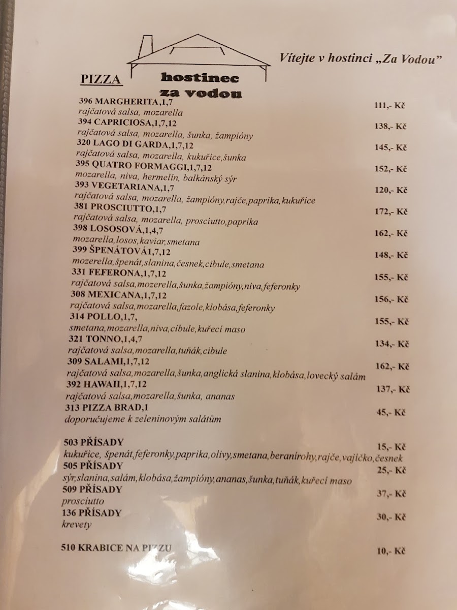 Menu Hostinec Za Vodou-7