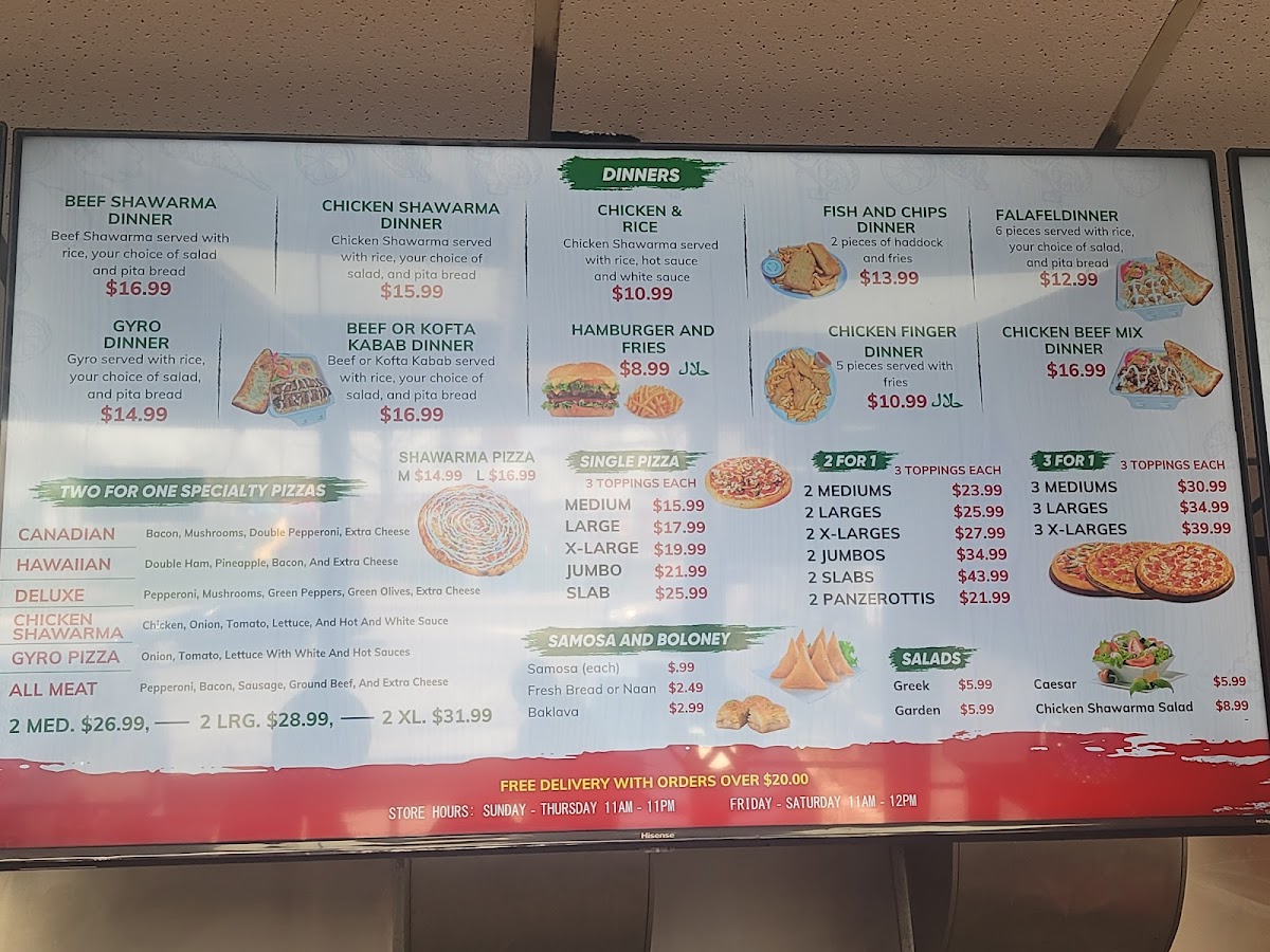 Menu Hot Stone Pizza And Shawarma-1