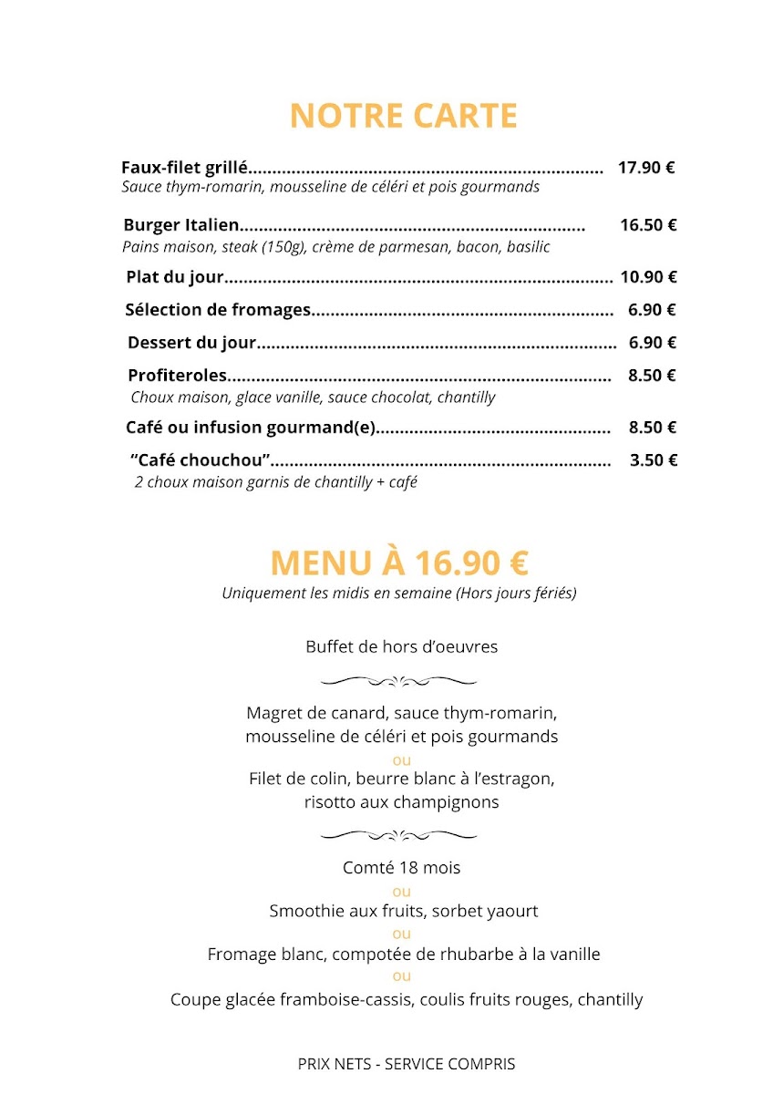 Menu Hôtel De La Poste-1