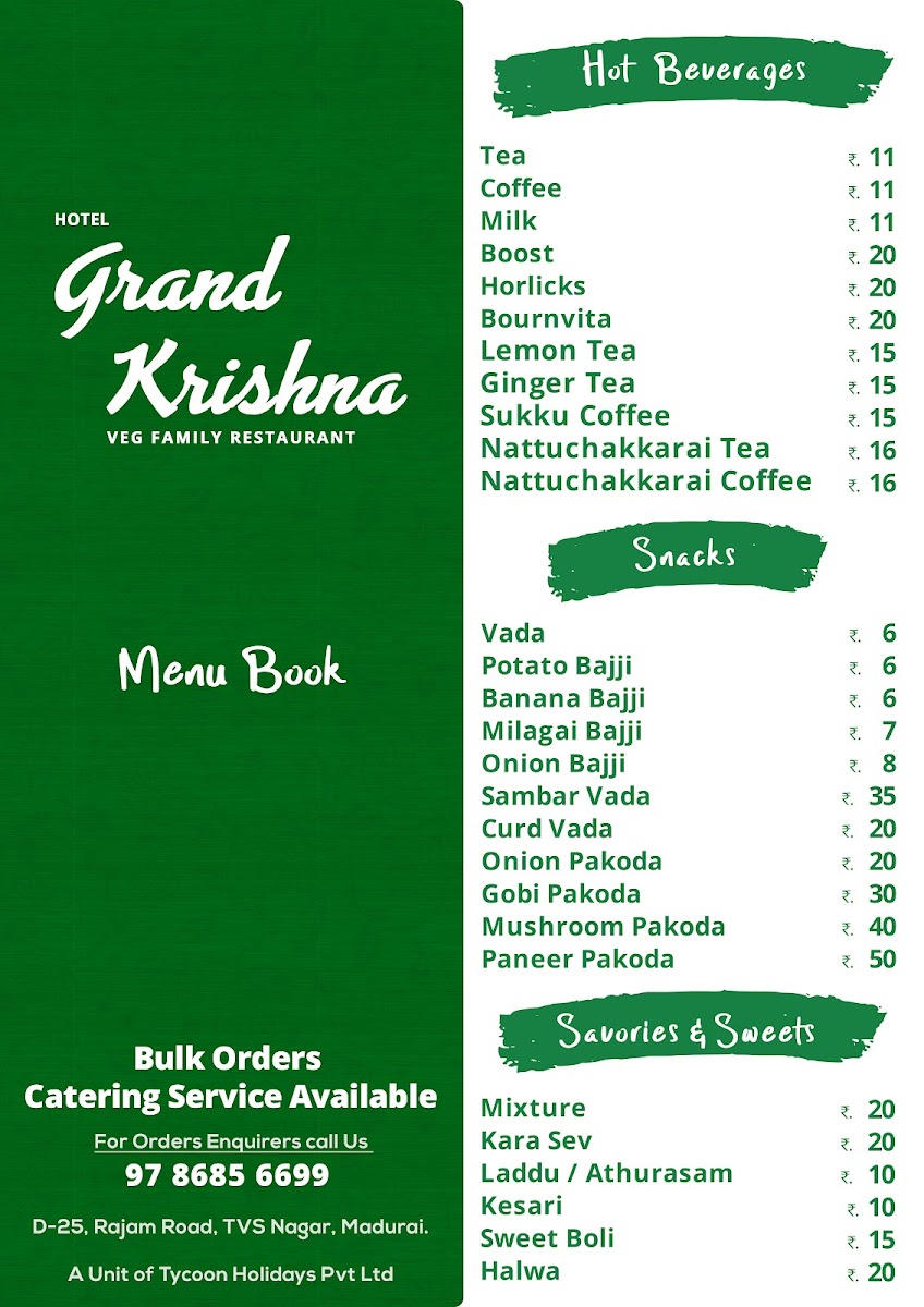 Menu Hotel Grand Krishna Veg Restaurant-4