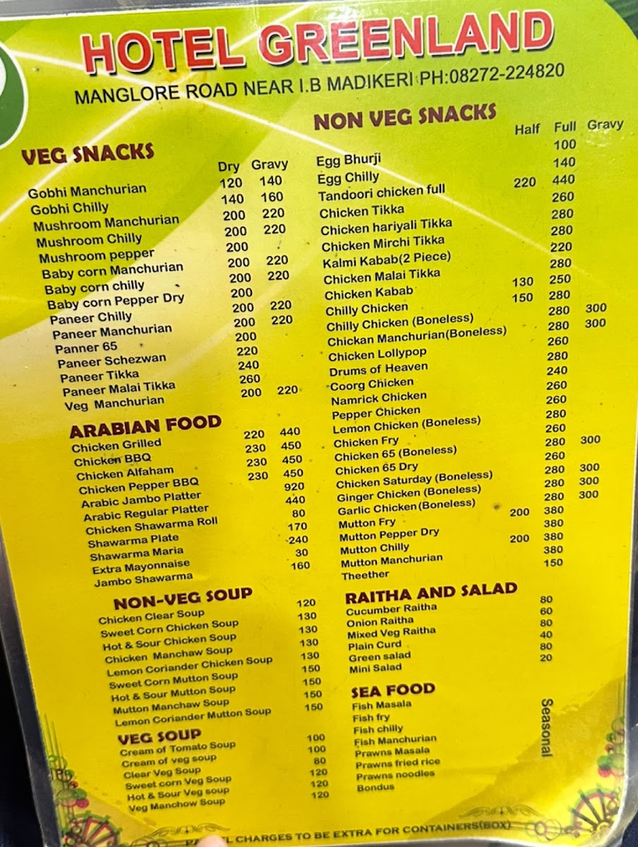 Menu Hotel Green Land-9