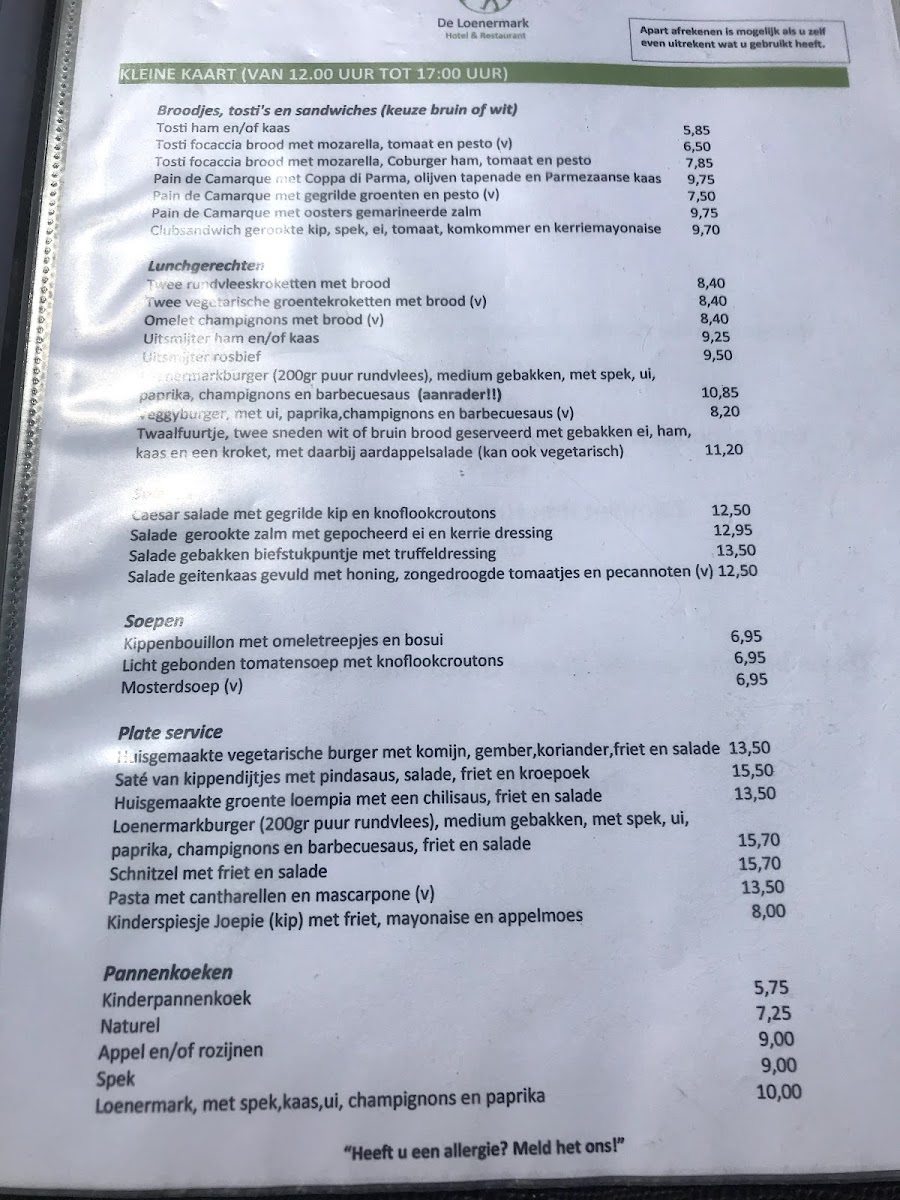 Menu Hotel Restaurant De Loenermark-2