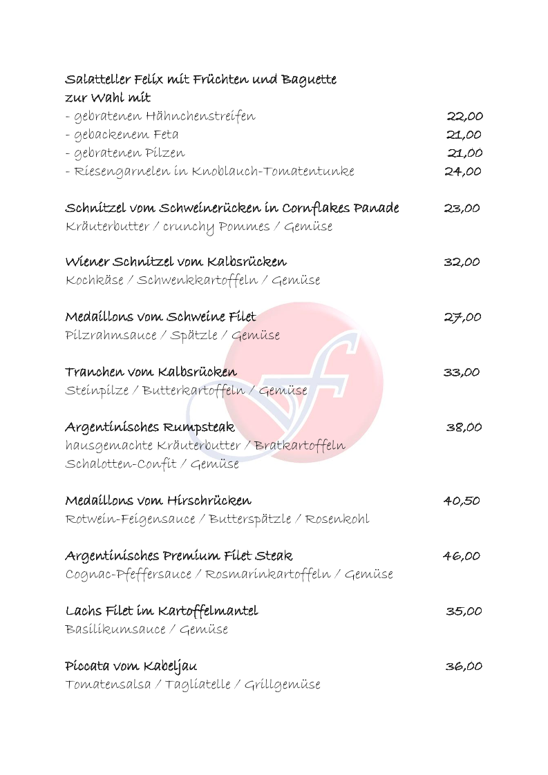 Menu Hotel & Restaurant Felix-1