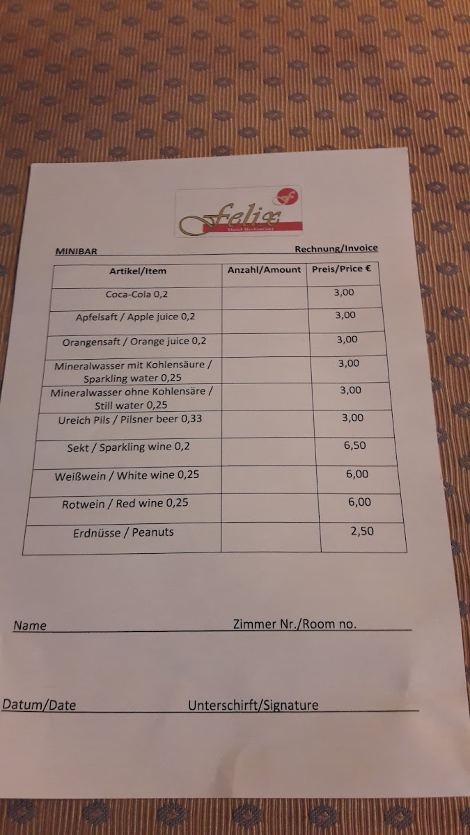 Menu Hotel & Restaurant Felix-8