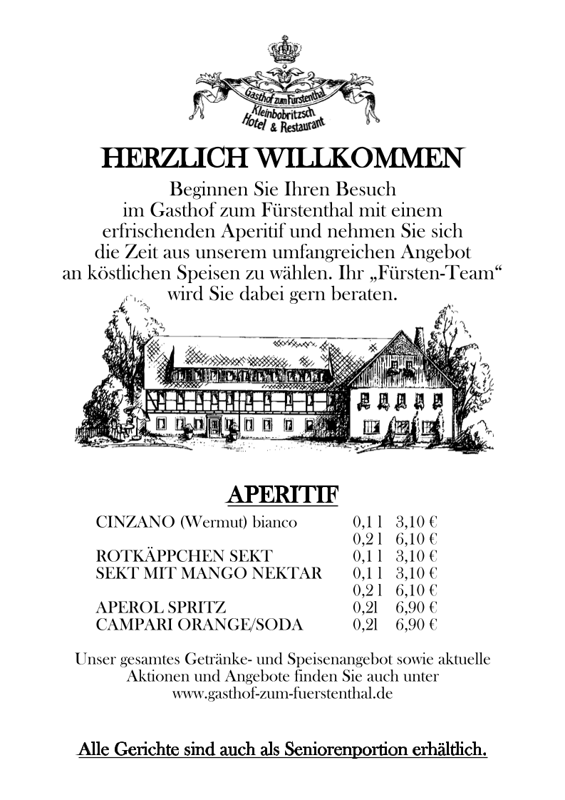 Menu Hotel & Restaurant 'gasthof Zum Fürstenthal'-2