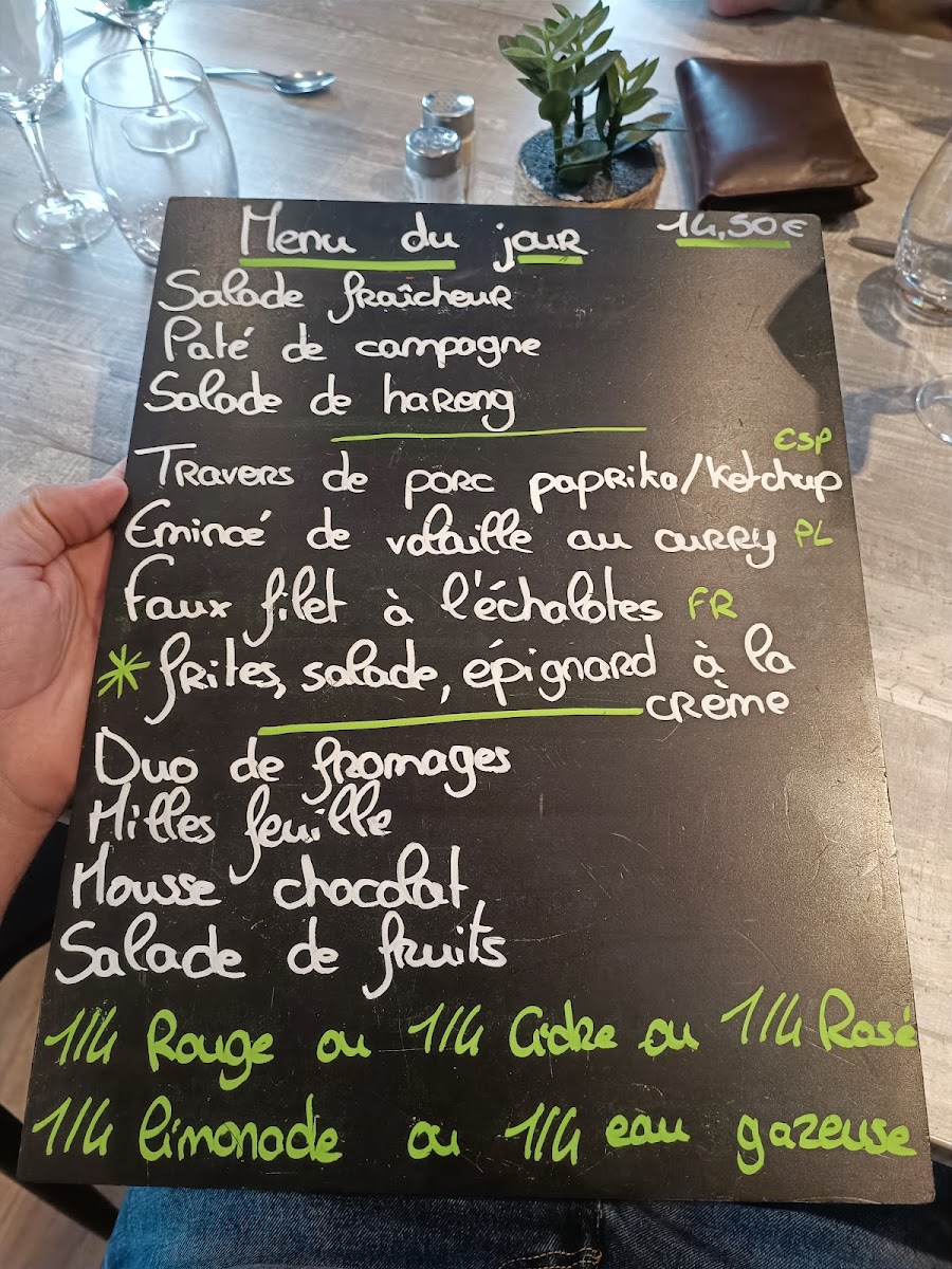 Menu Hôtel Restaurant La Grange-1