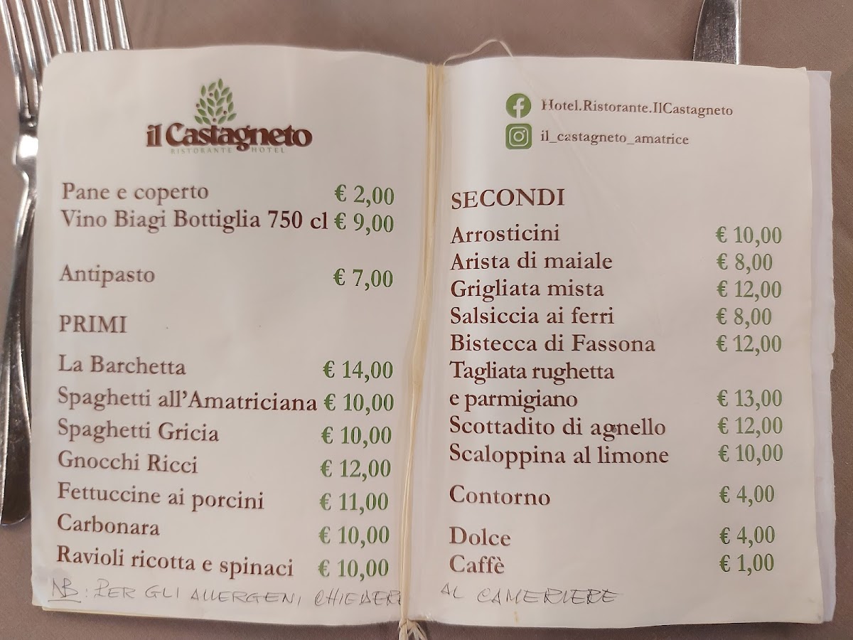Menu Hotel Ristorante Il Castagneto-1