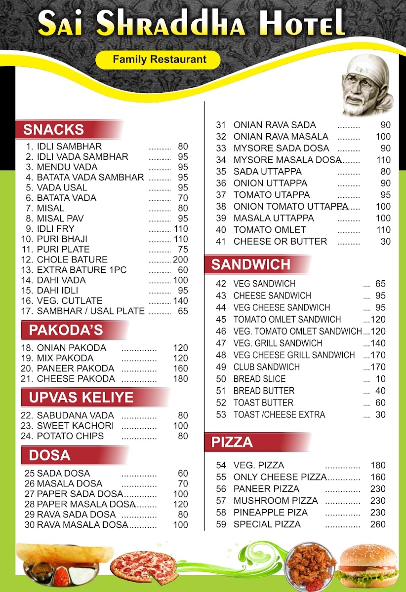 Menu Hotel Sai Shraddha-1