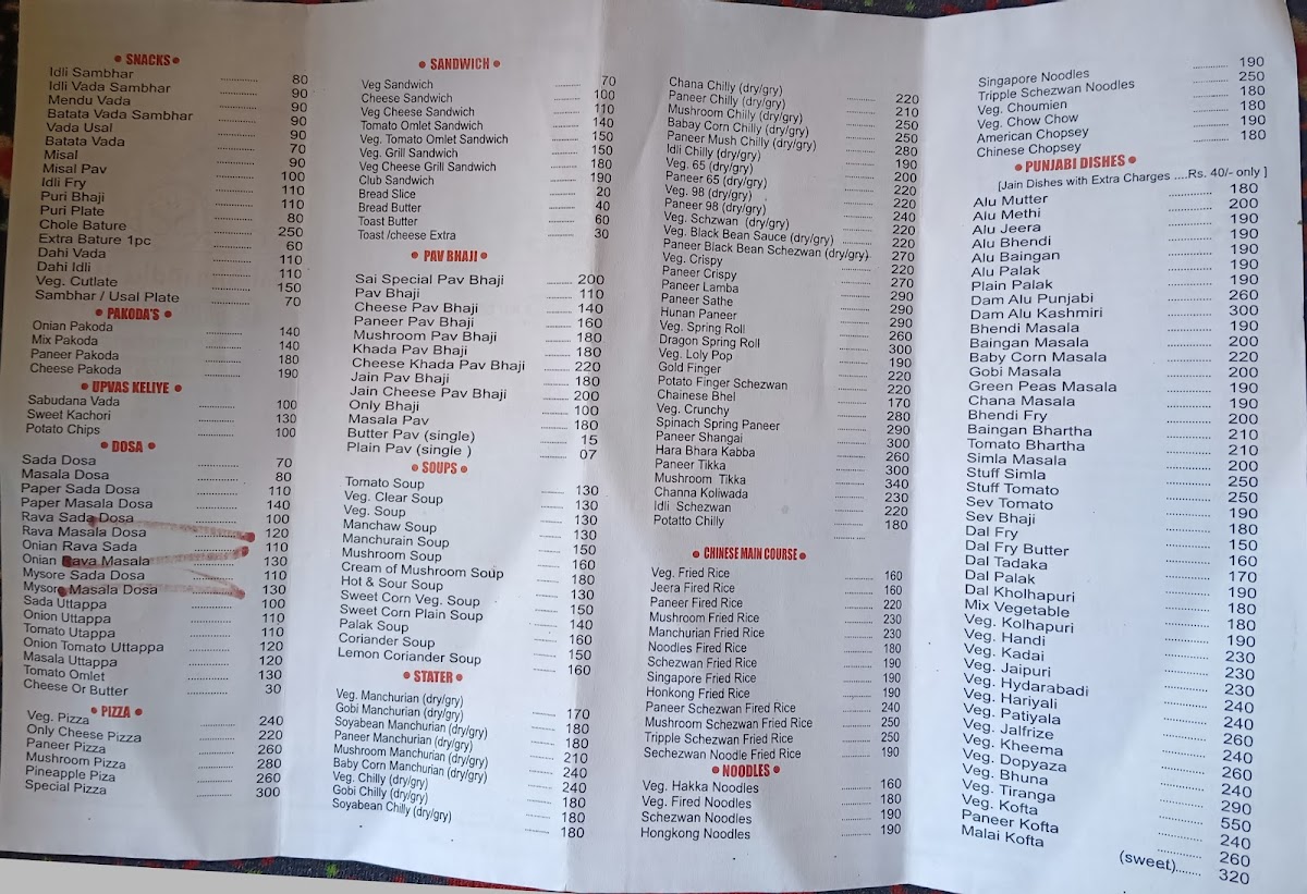 Menu Hotel Sai Shraddha-4